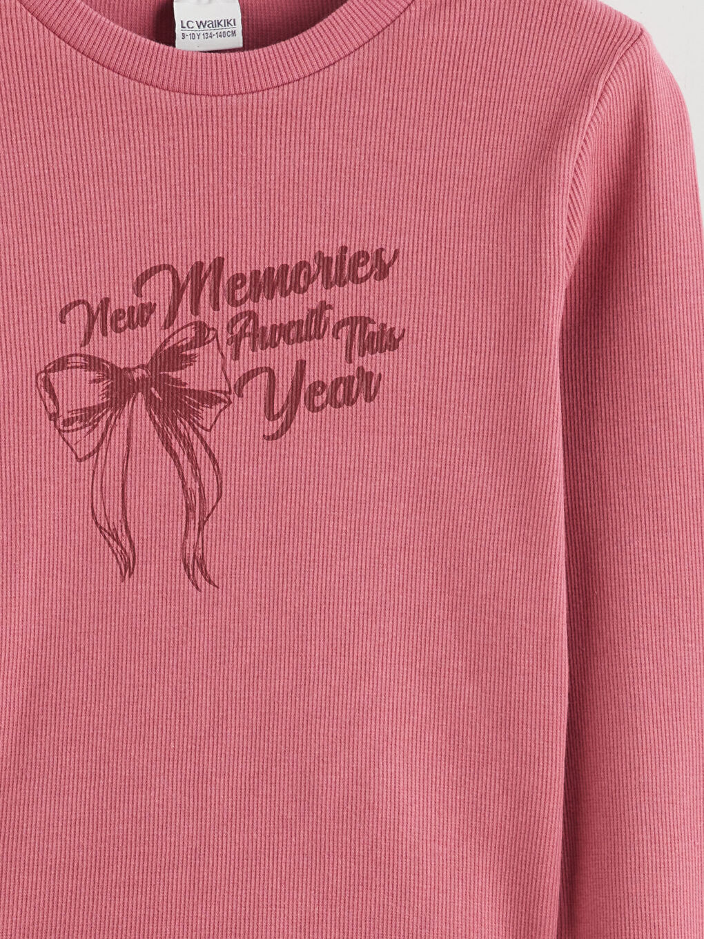 Crew Neck Printed Girls' T-Shirt-2