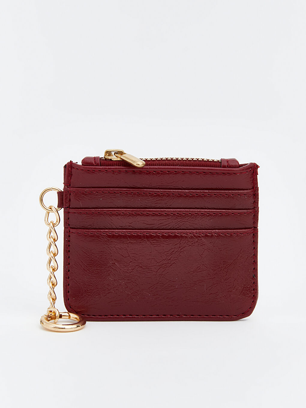 Bordo Deri Görünümlü Kadın Cüzdan