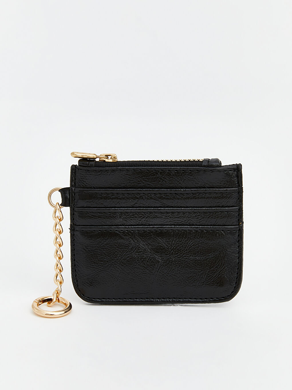 Siyah Deri Görünümlü Kadın Cüzdan