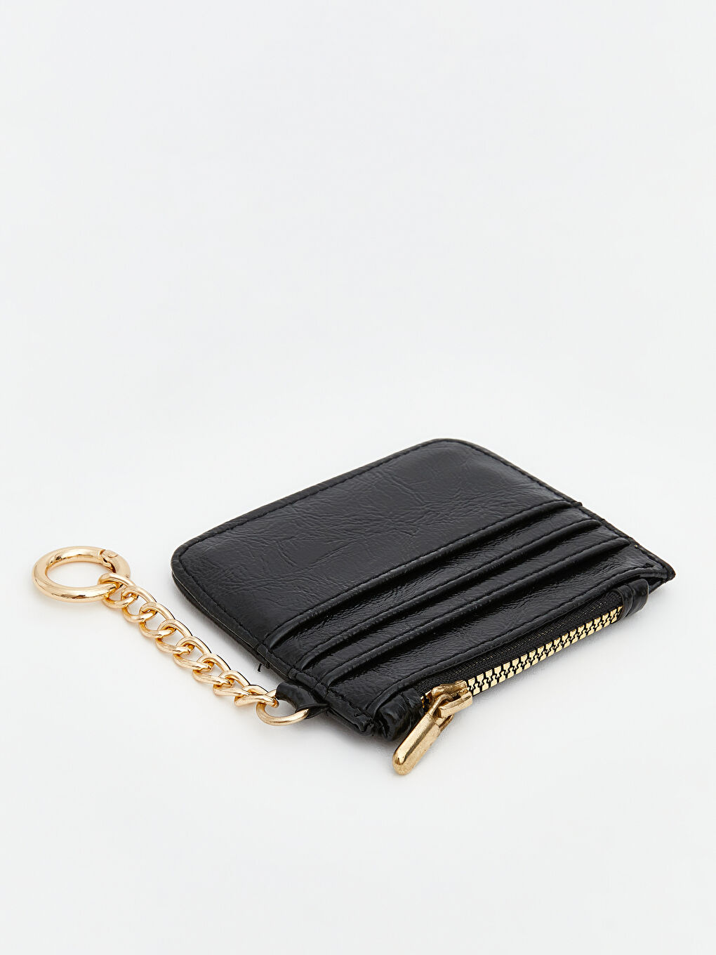 Siyah Deri Görünümlü Kadın Cüzdan-1