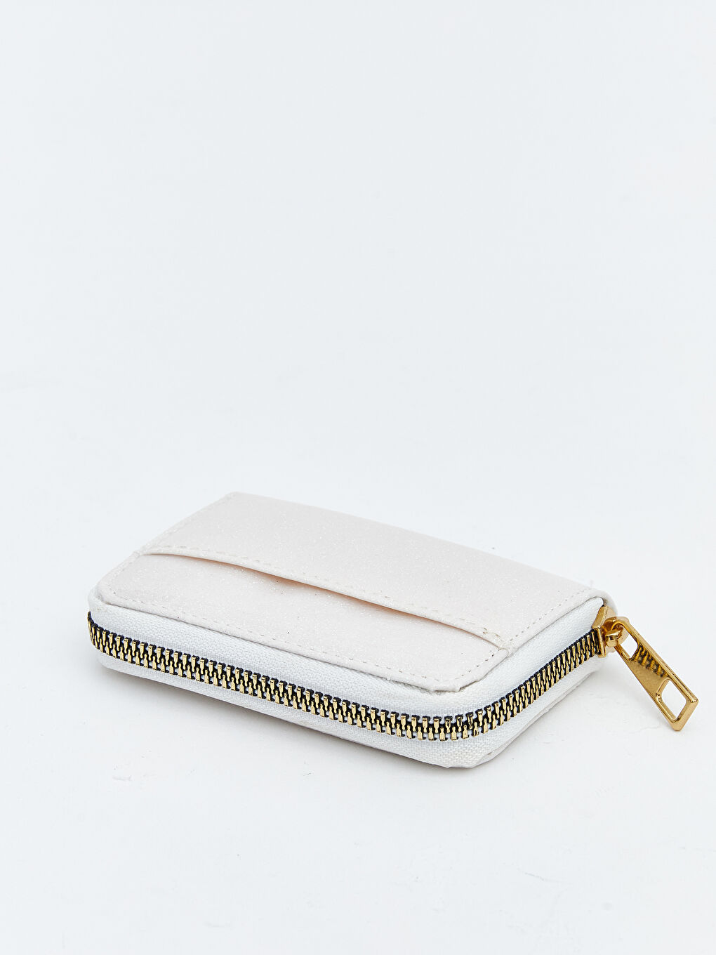 Beyaz Deri Görünümlü Kadın Cüzdan-1