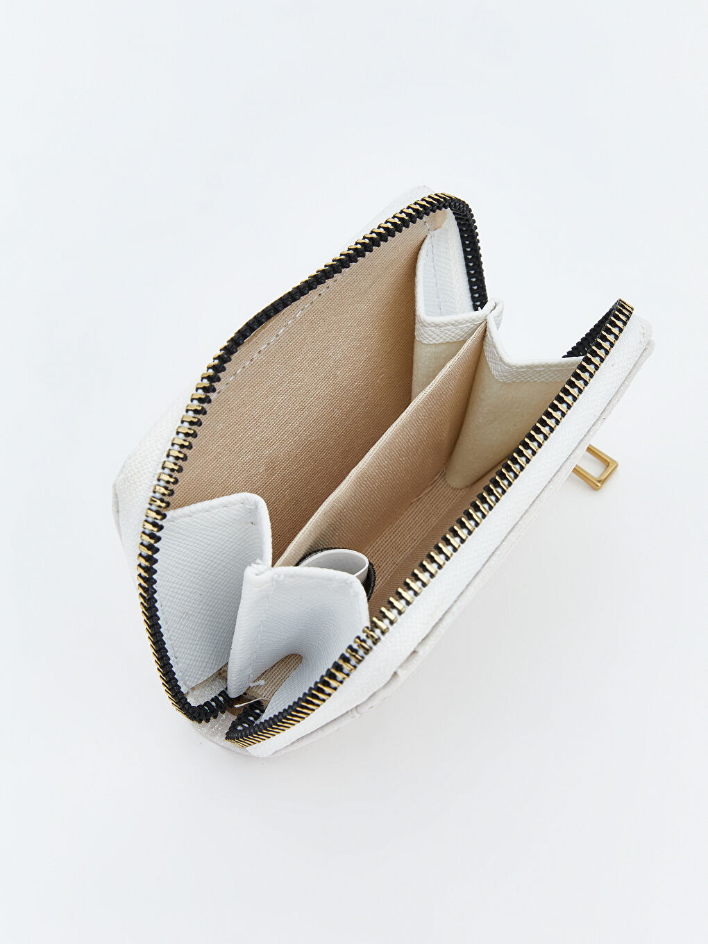 Beyaz Deri Görünümlü Kadın Cüzdan-2