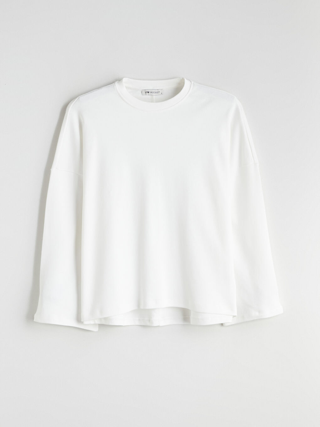 Ekru Bisiklet Yaka Kadın Sweatshirt Tunik-4