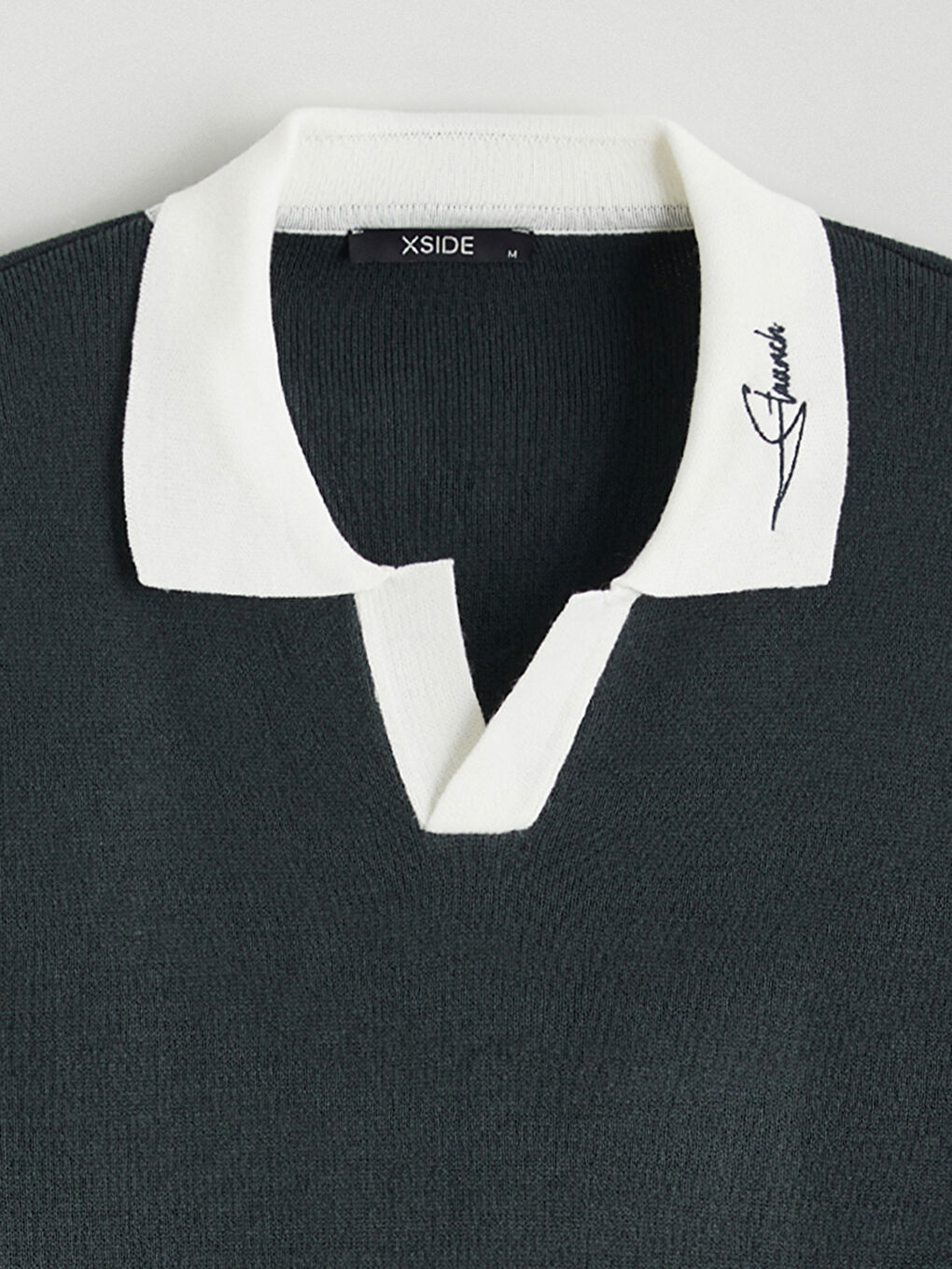 Yeşil Polo Yaka Erkek Triko Kazak-5