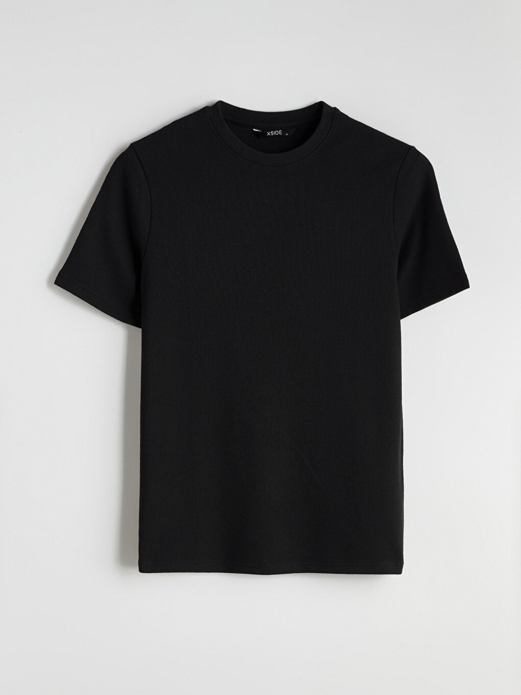 Siyah Bisiklet Yaka Erkek Tişört-4