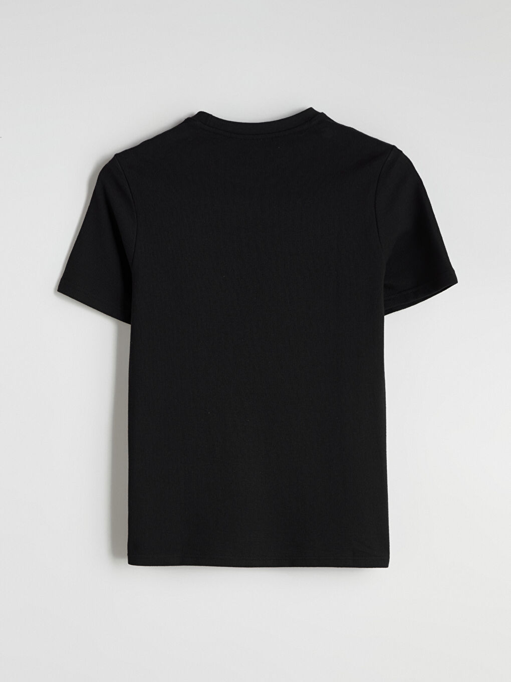 Siyah Bisiklet Yaka Erkek Tişört-5