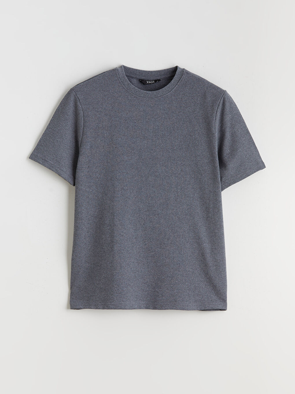 Antrasit Bisiklet Yaka Erkek Tişört-4