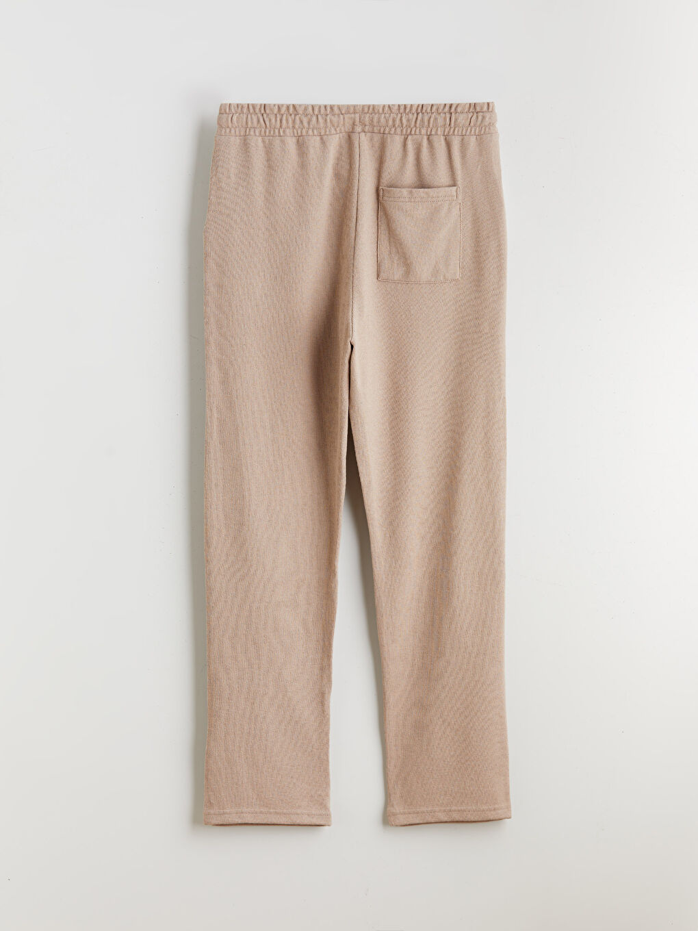 Bej Standart Kalıp Erkek Dokulu Pantolon-5