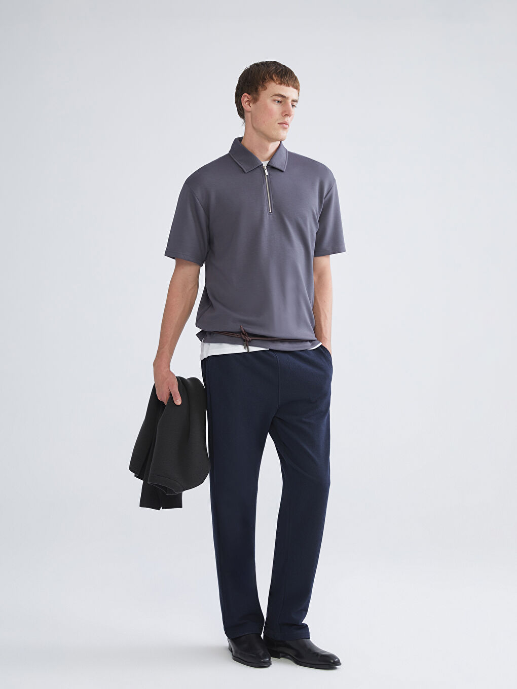 Lacivert Standart Kalıp Erkek Dokulu Pantolon