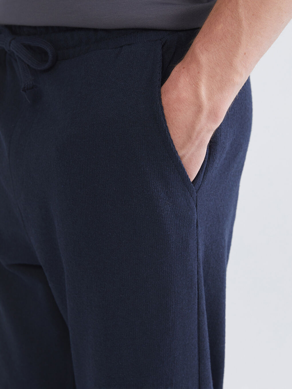 Lacivert Standart Kalıp Erkek Dokulu Pantolon-2