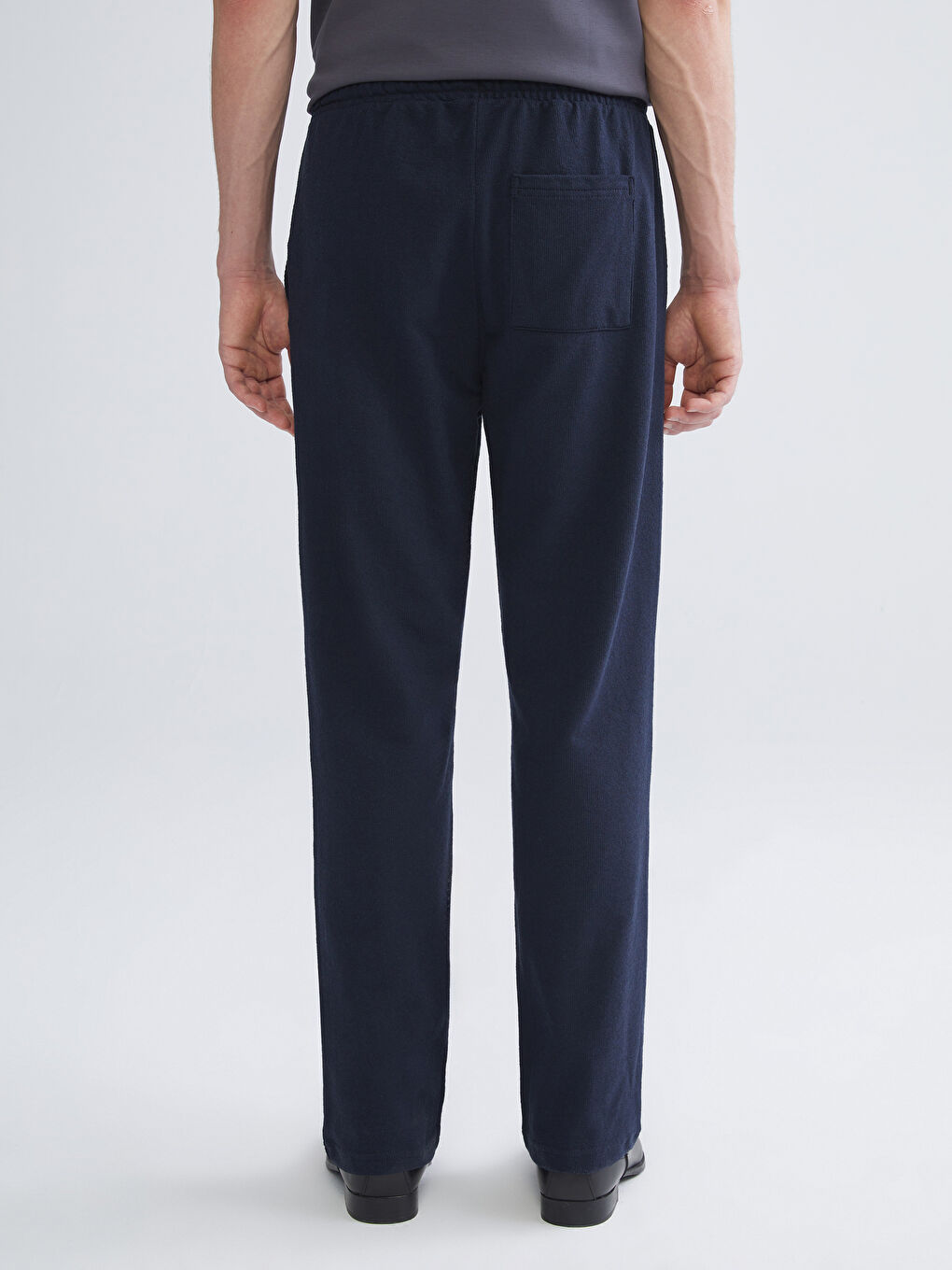 Lacivert Standart Kalıp Erkek Dokulu Pantolon-3