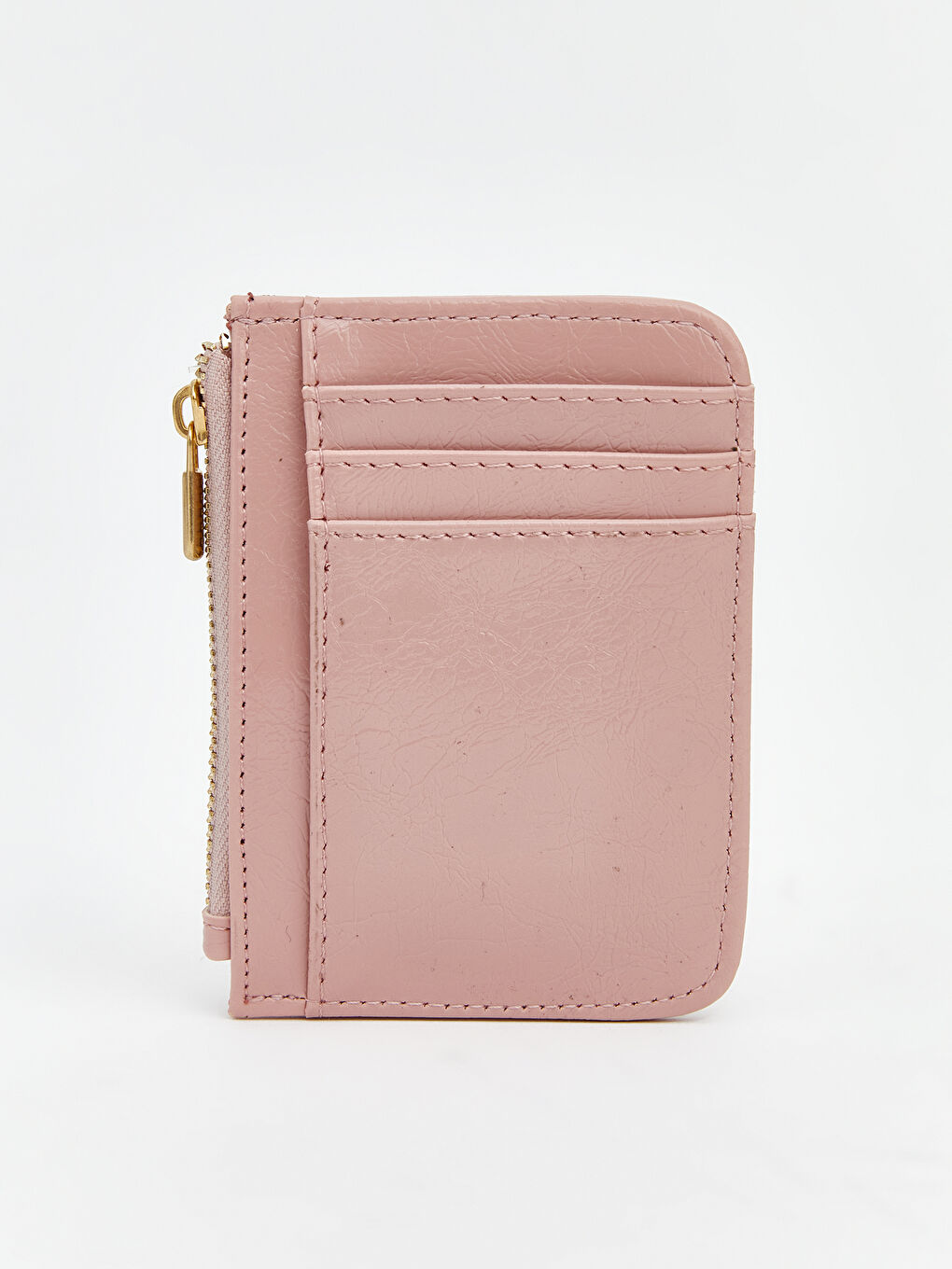 Pembe Deri Görünümlü Kadın Cüzdan-1