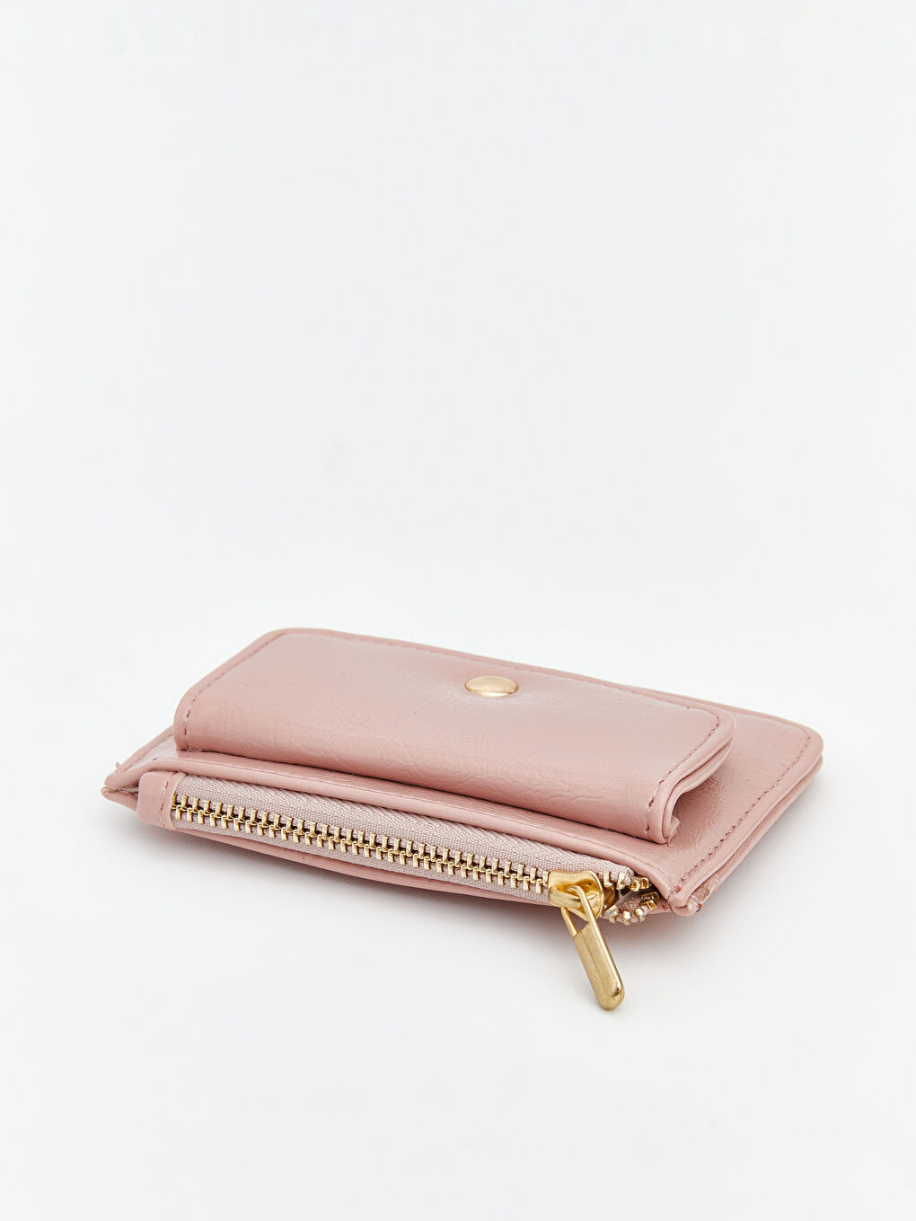 Pembe Deri Görünümlü Kadın Cüzdan-2