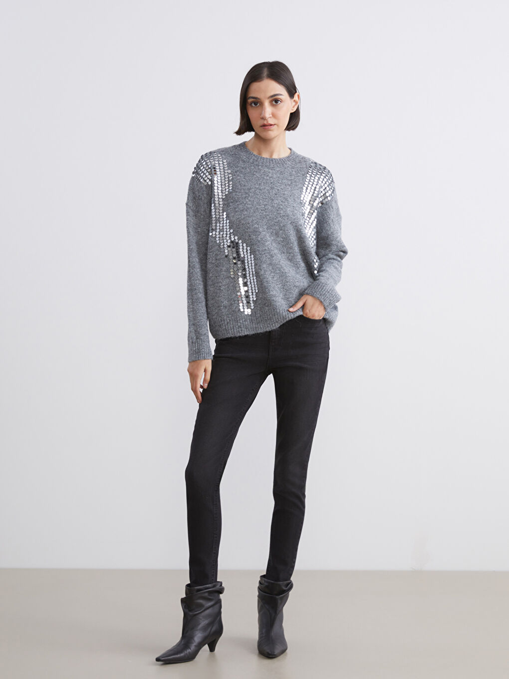 Frau ANTHRAZIT Pullover-1