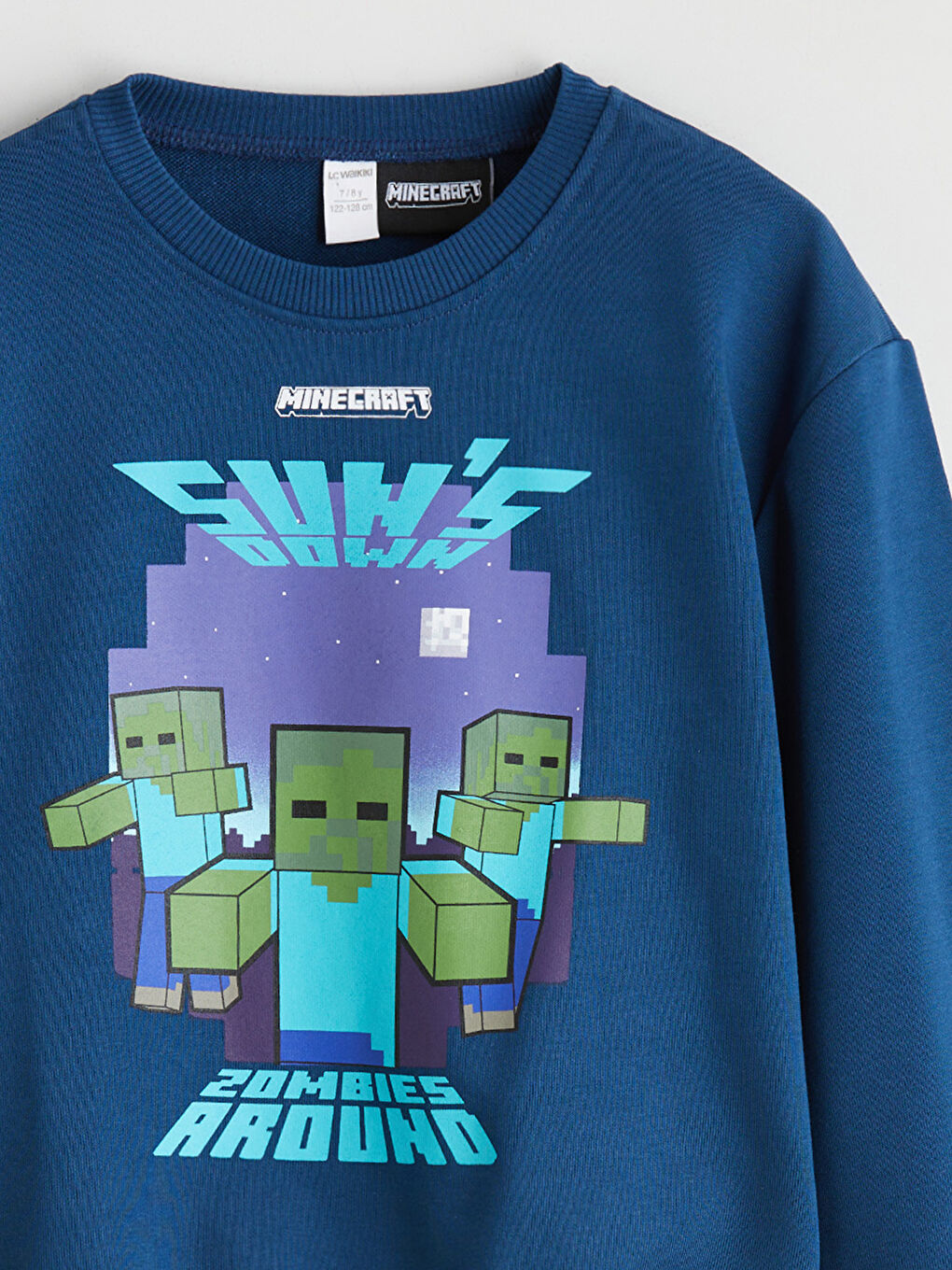 Crew Neck Minecraft Printed Boys' Sweatshirt-2