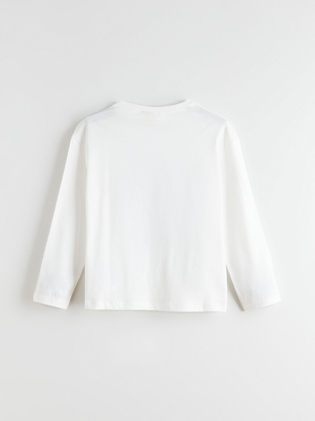 Ekru Bisiklet Yaka Stitch Baskılı Kız Çocuk Pijama Üst-1