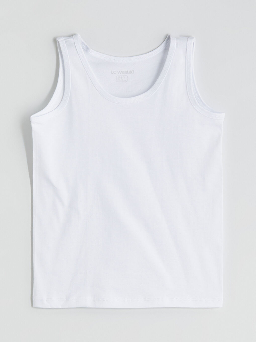 Beyaz Bisiklet Yaka Erkek Çocuk Atlet 2'li-1