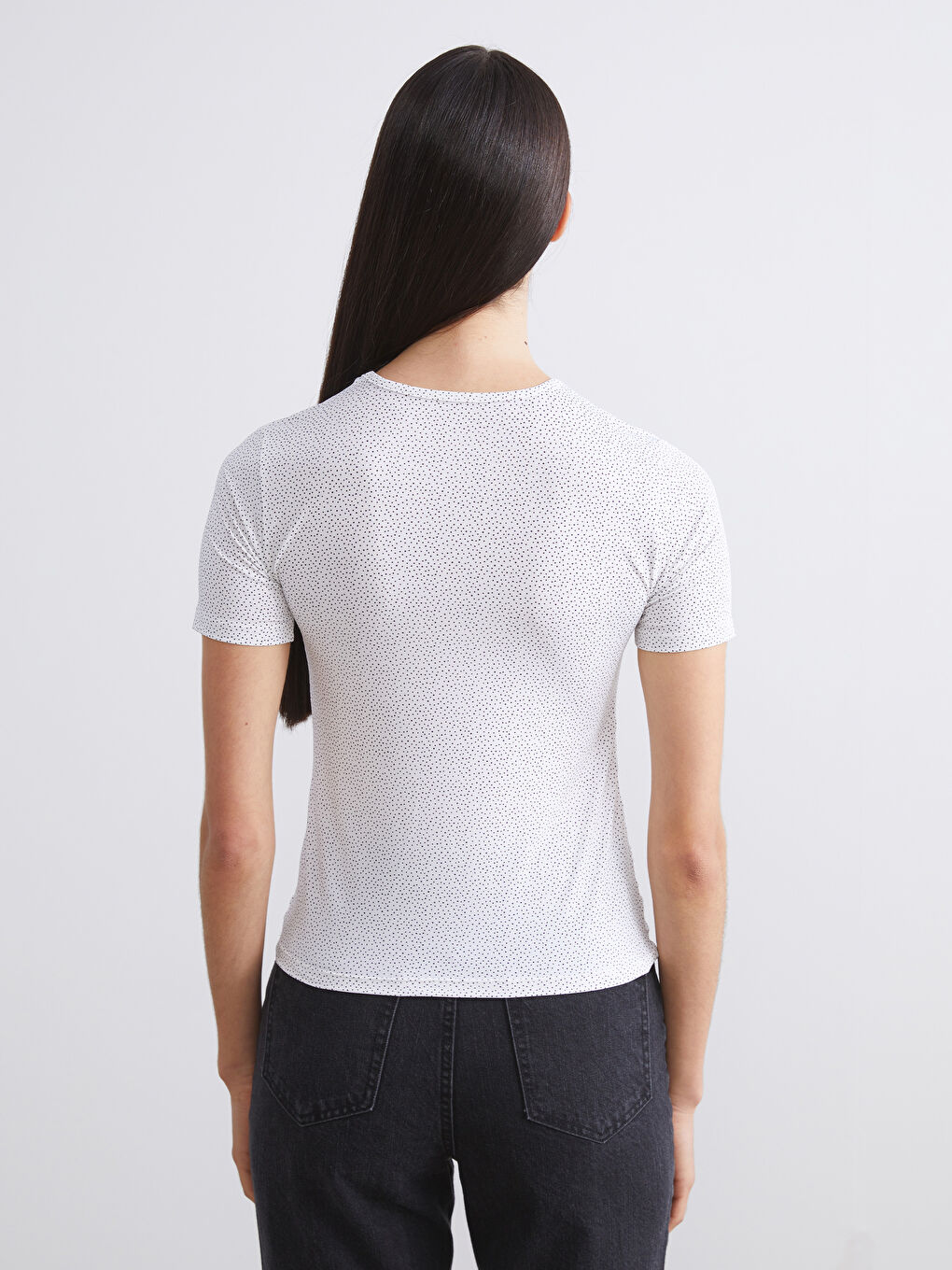 Ekru V Yaka Büzgülü Bluz-3