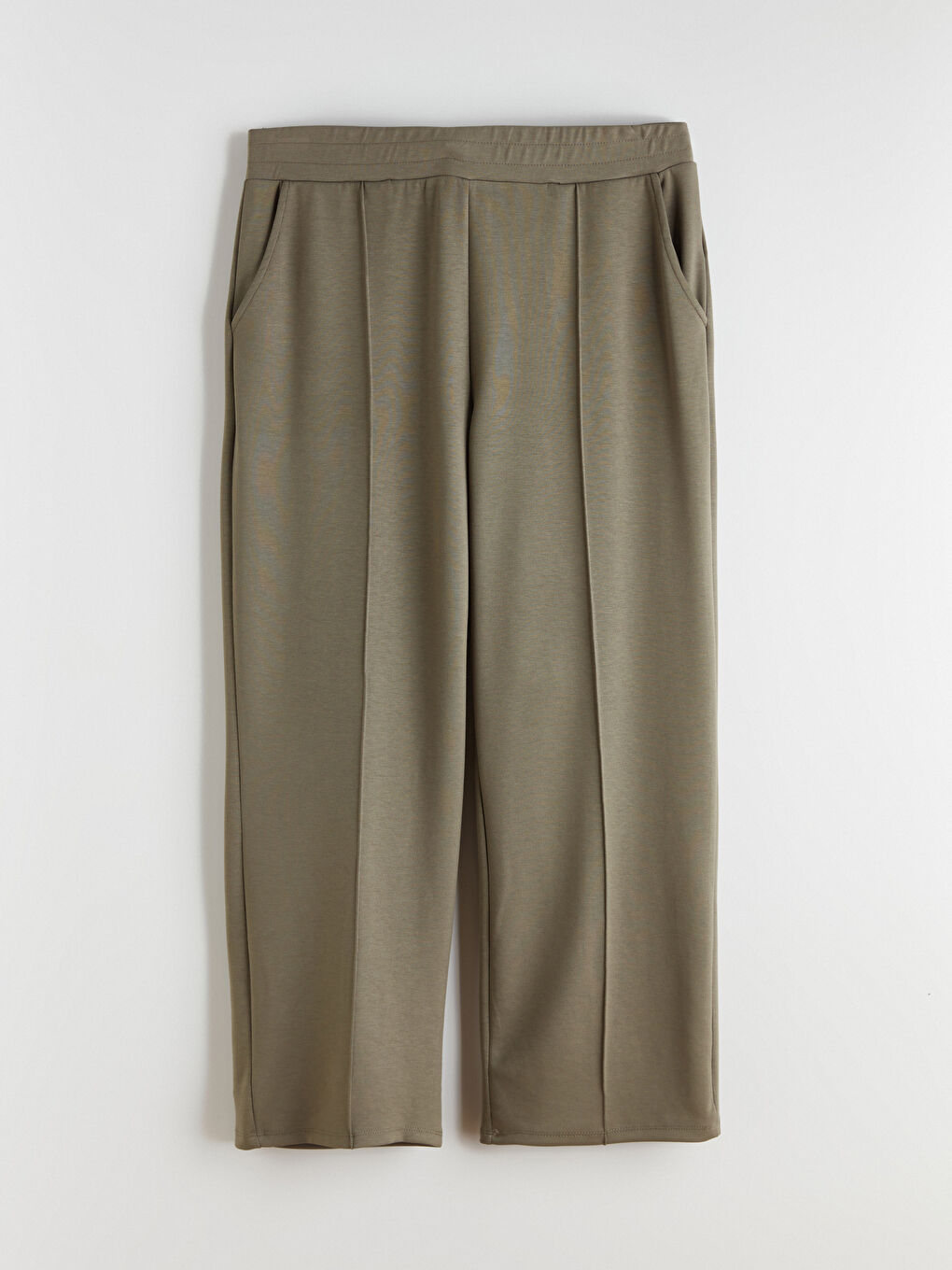 Haki Beli Lastikli Kadın Eşofman Altı-2