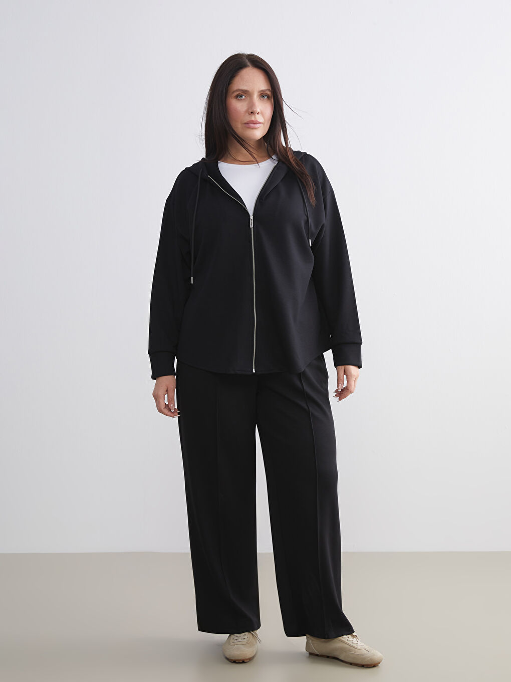 Siyah Beli Lastikli Kadın Eşofman Altı-1