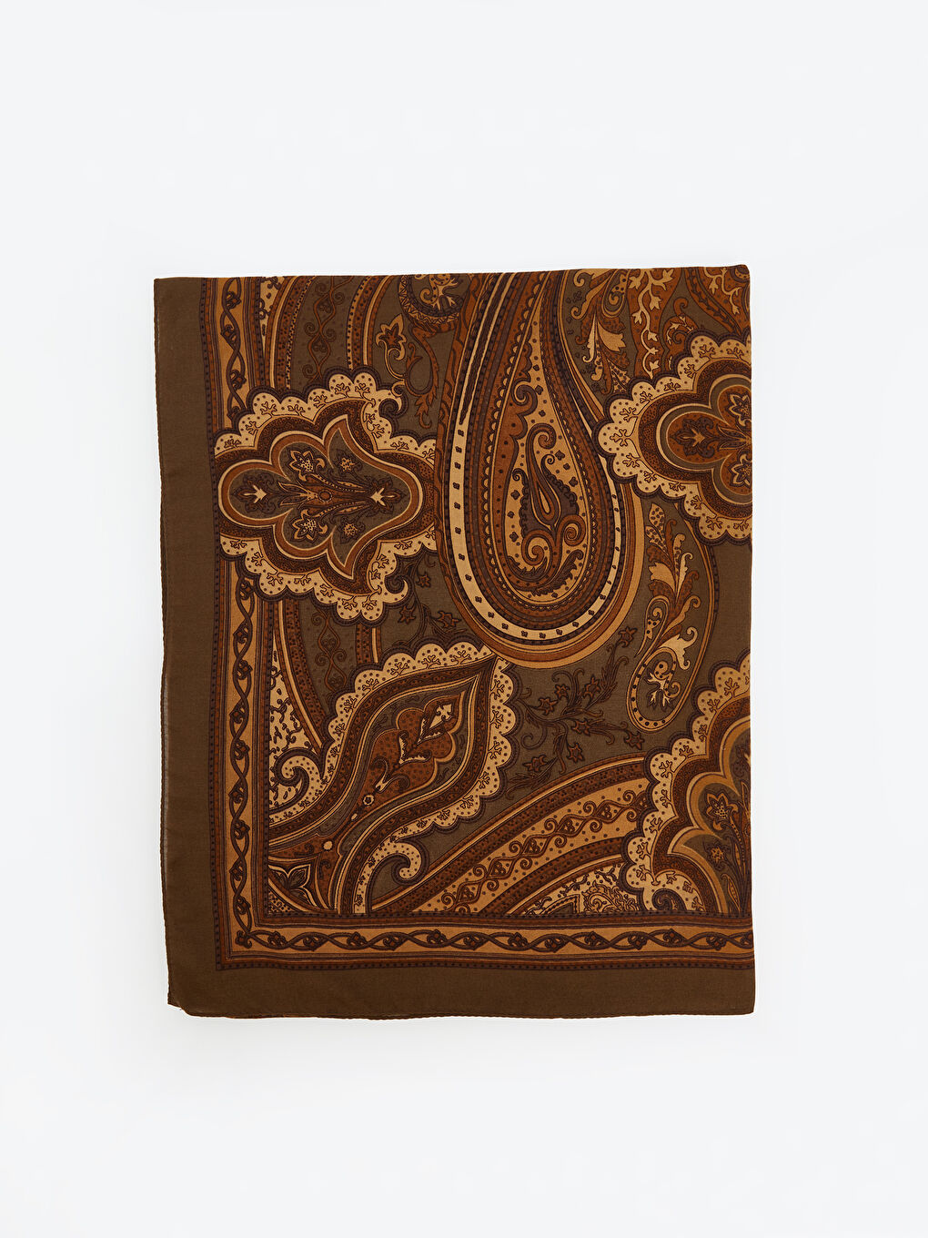 Kahverengi Desenli Kadın Şal-1