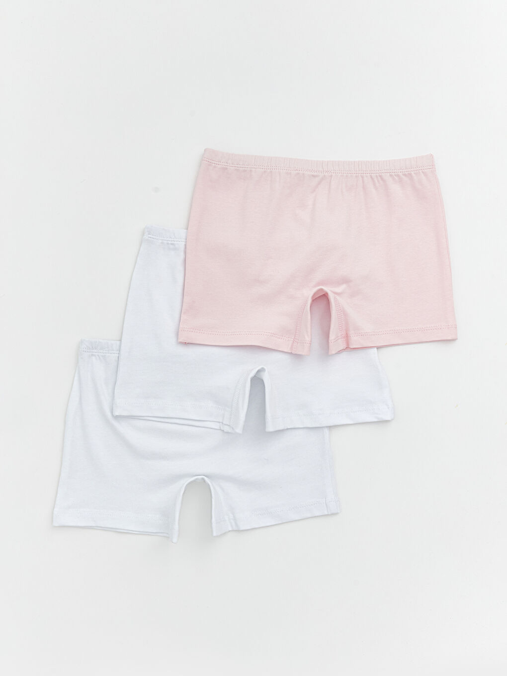 Beyaz Basic Kız Çocuk Boxer 3'lü-1