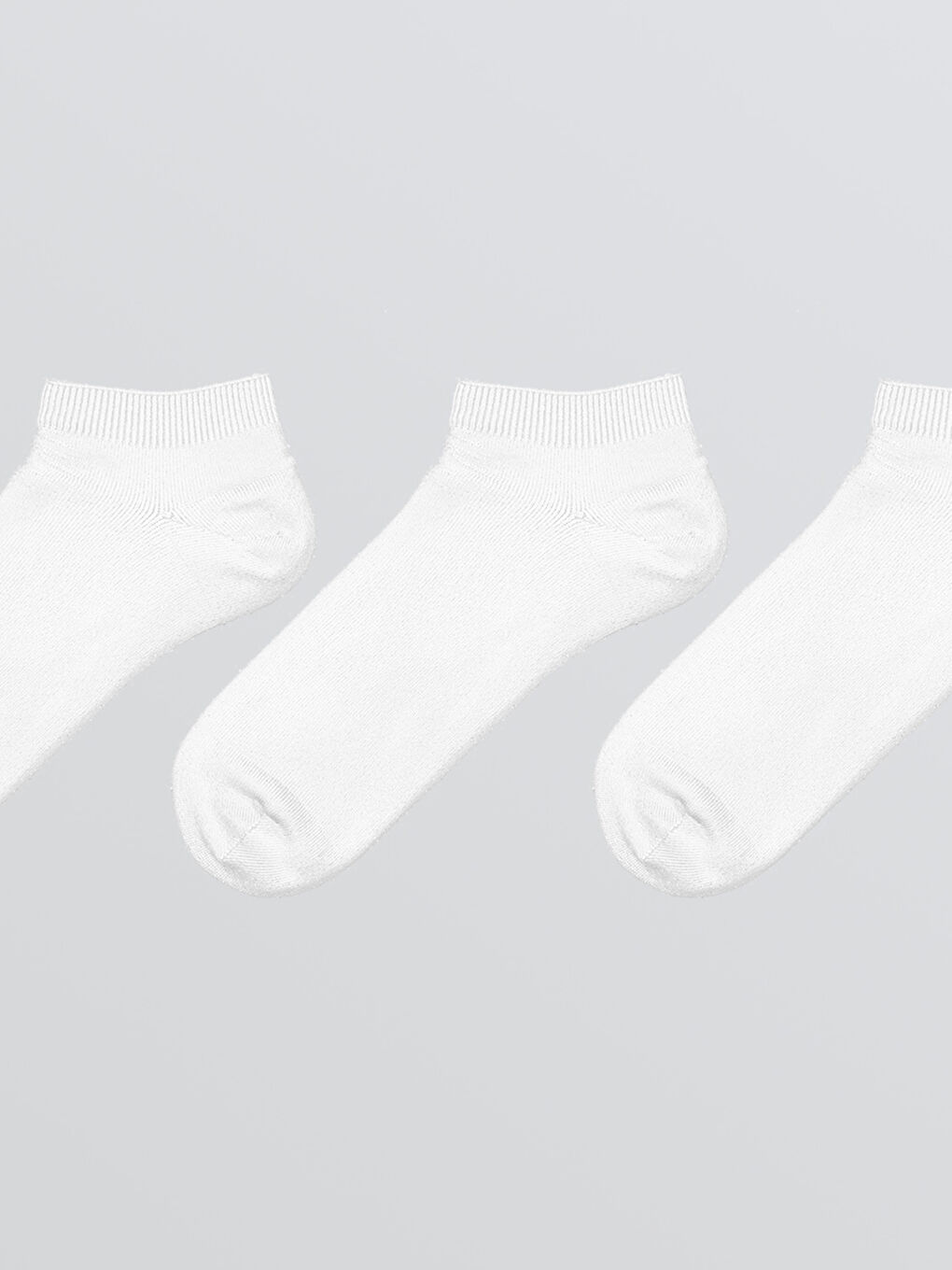 Beyaz Erkek Patik Çorap 3'lü-1