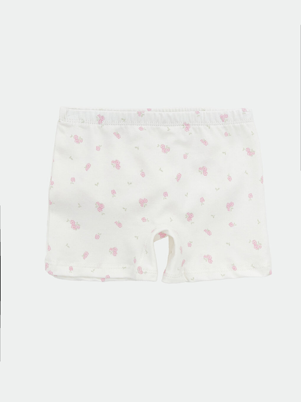 Ekru Çiçekli Kız Çocuk Boxer