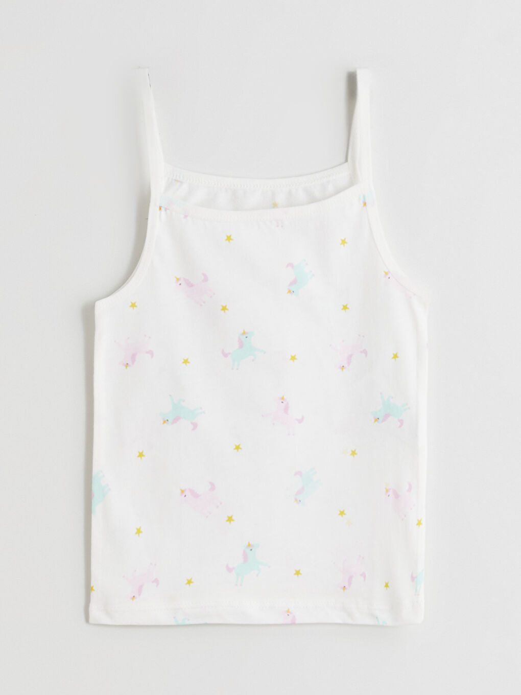 Ekru Kare Yaka Kız Çocuk Atlet