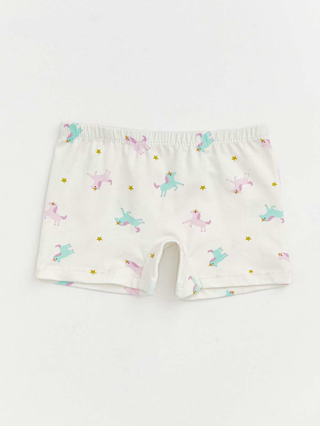 Ekru Beli Lastikli  Kız Çocuk Boxer