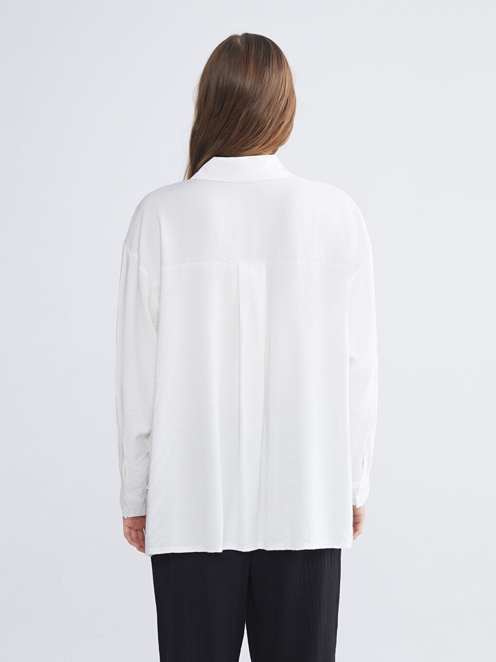 Textured Oversize Women's Shirt-3
