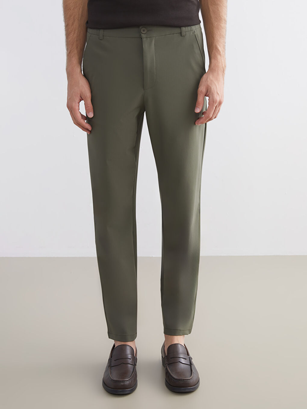 Haki Standart Kalıp Erkek Pantolon-1