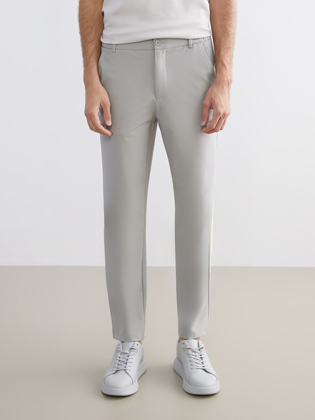 Gri Standart Kalıp Erkek Pantolon-1
