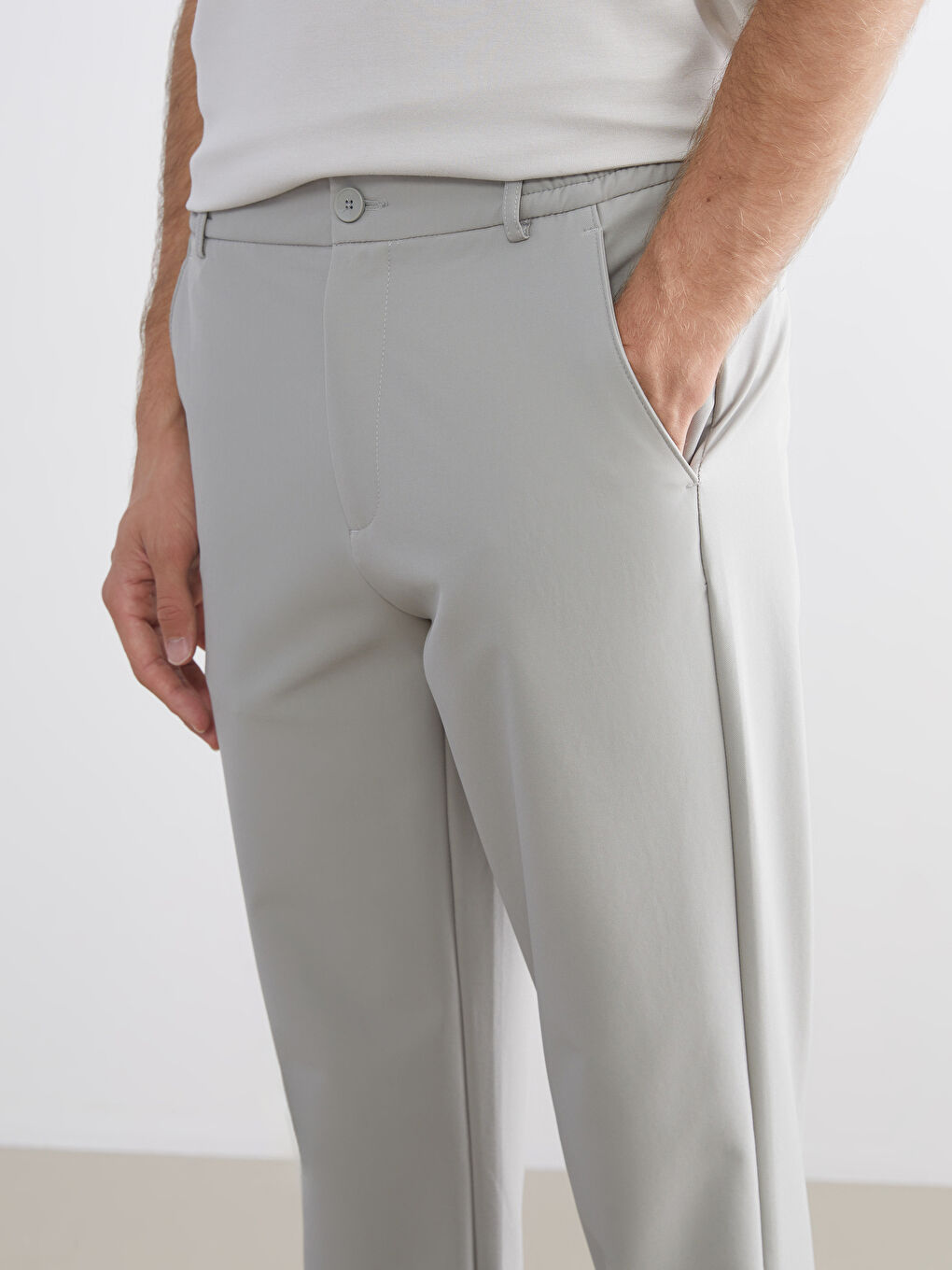 Gri Standart Kalıp Erkek Pantolon-2