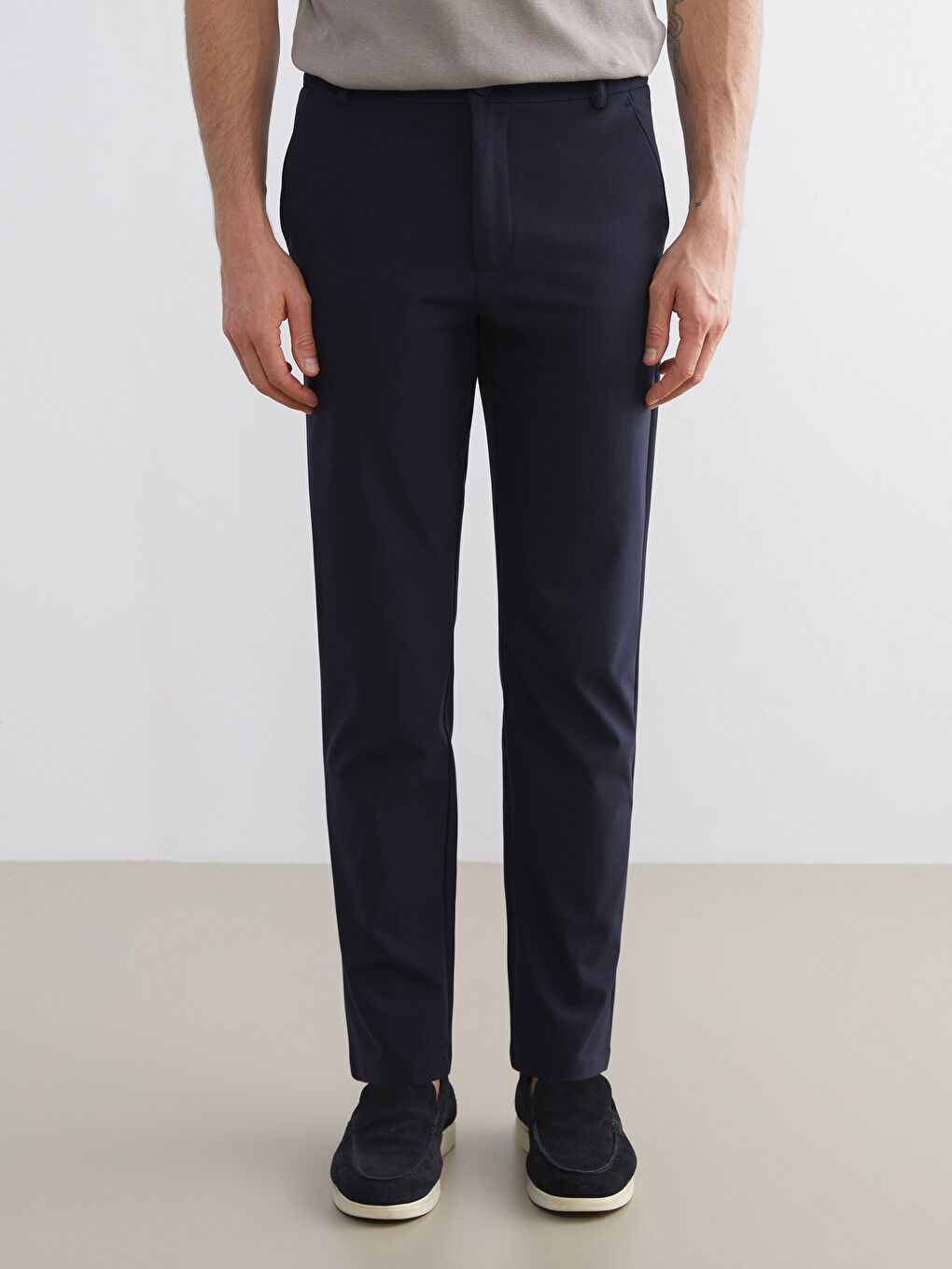 Lacivert Standart Kalıp Erkek Pantolon-1