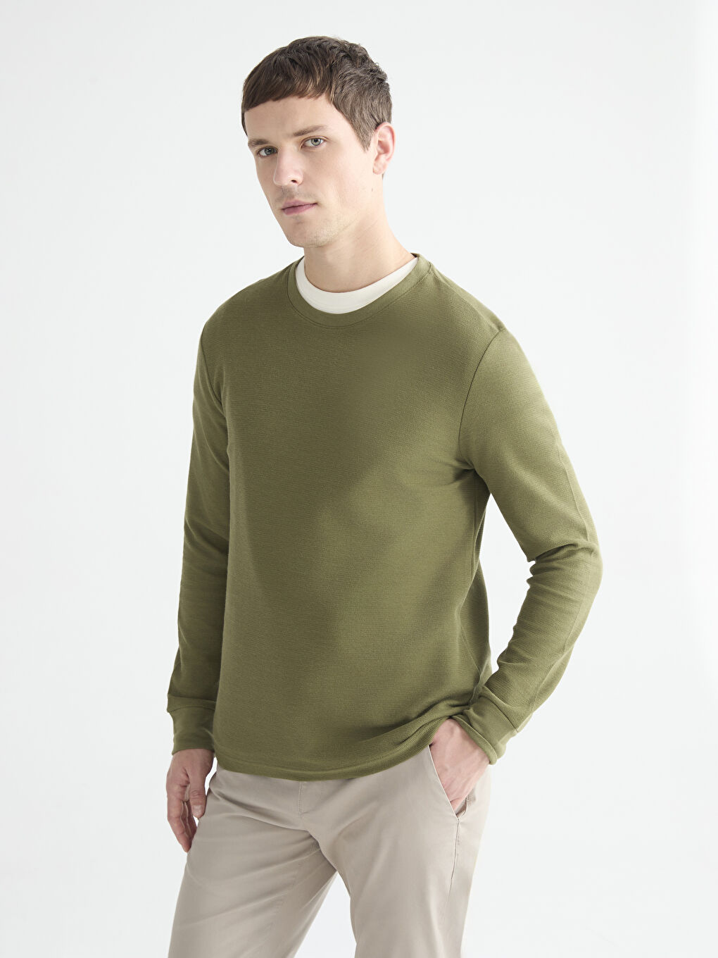 Crew Neck Long Sleeve Men's T-Shirt