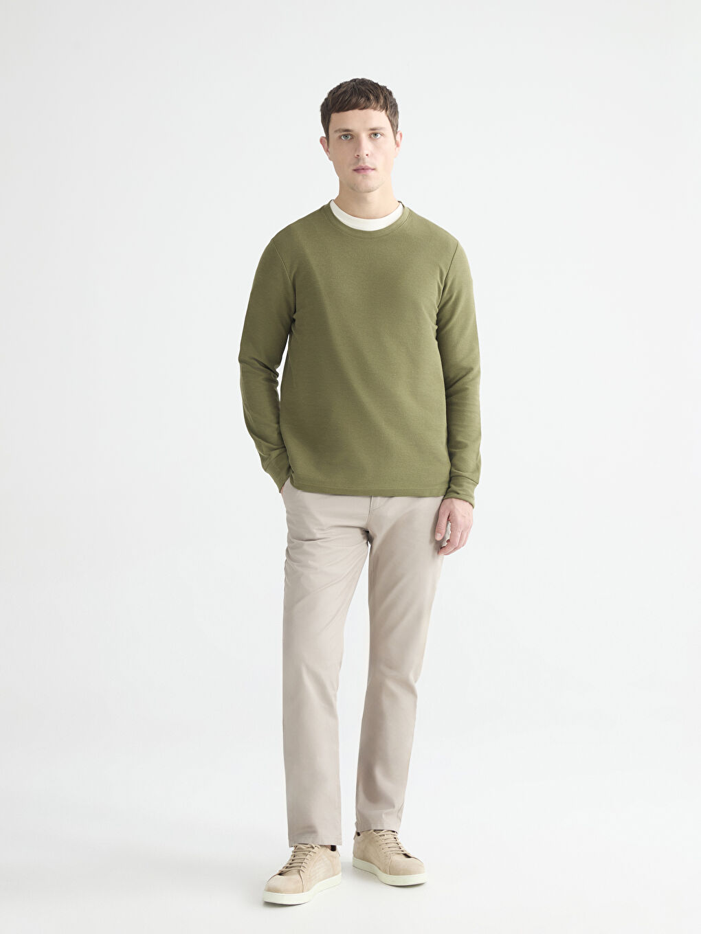 Crew Neck Long Sleeve Men's T-Shirt-1