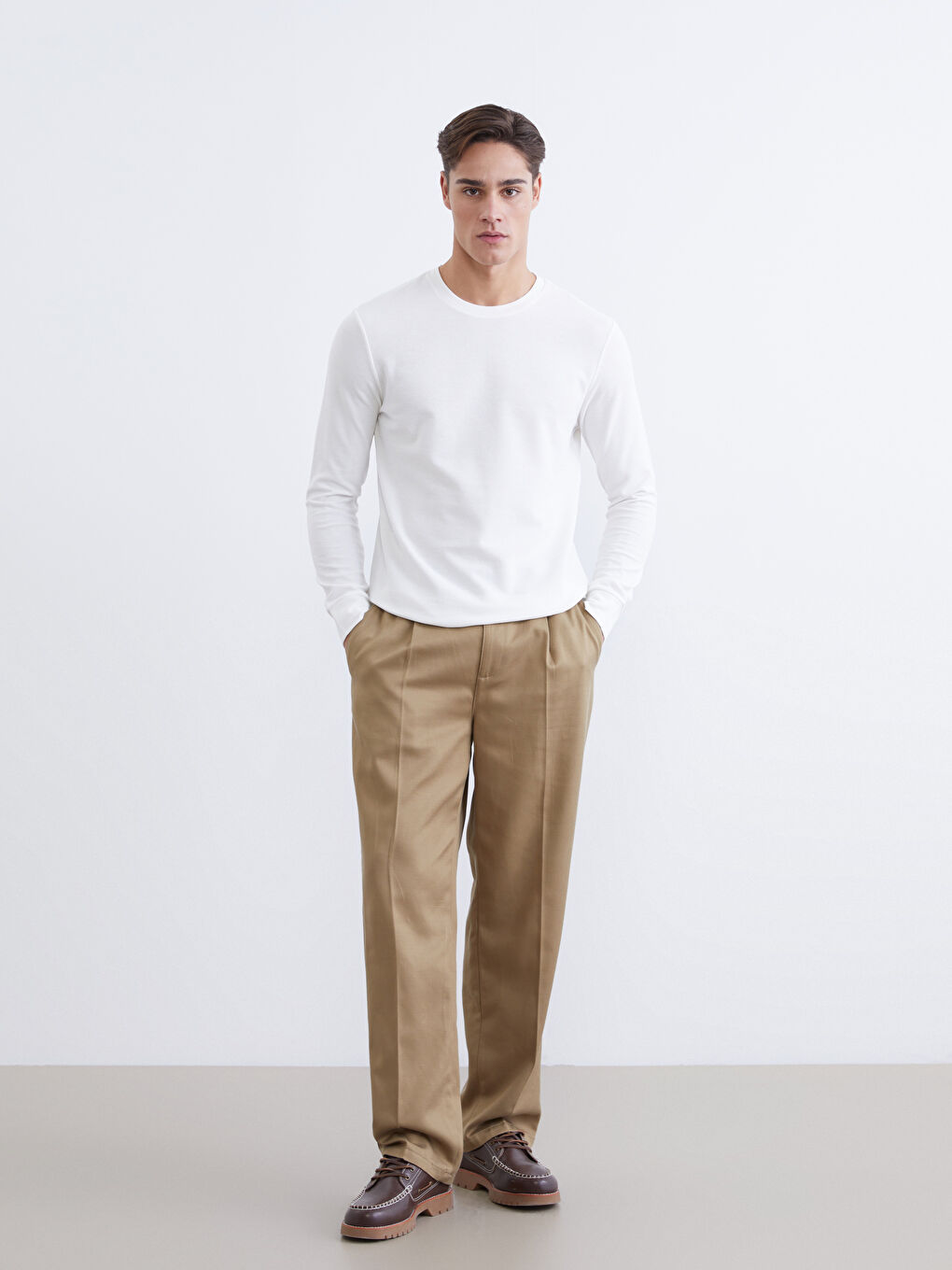 Crew Neck Long Sleeve Men's T-Shirt-1