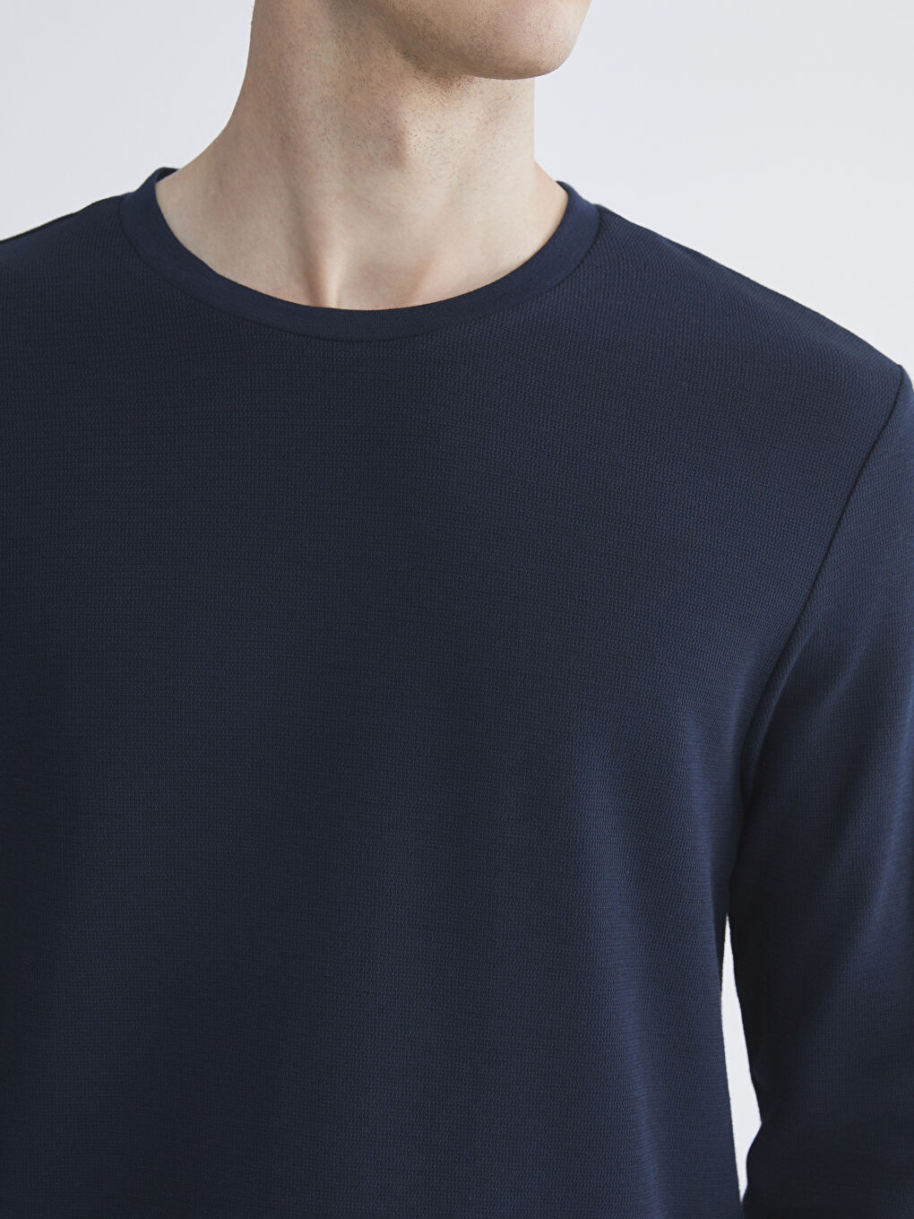 Crew Neck Long Sleeve Men's T-Shirt-2