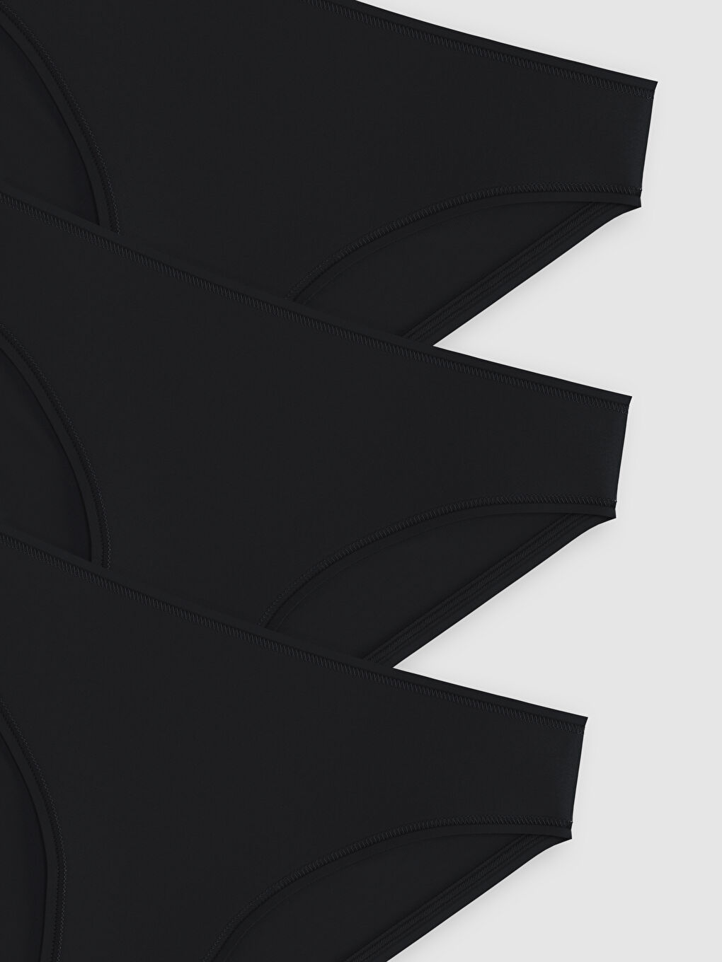 Siyah Düz Bikini Külot 3'lü-7