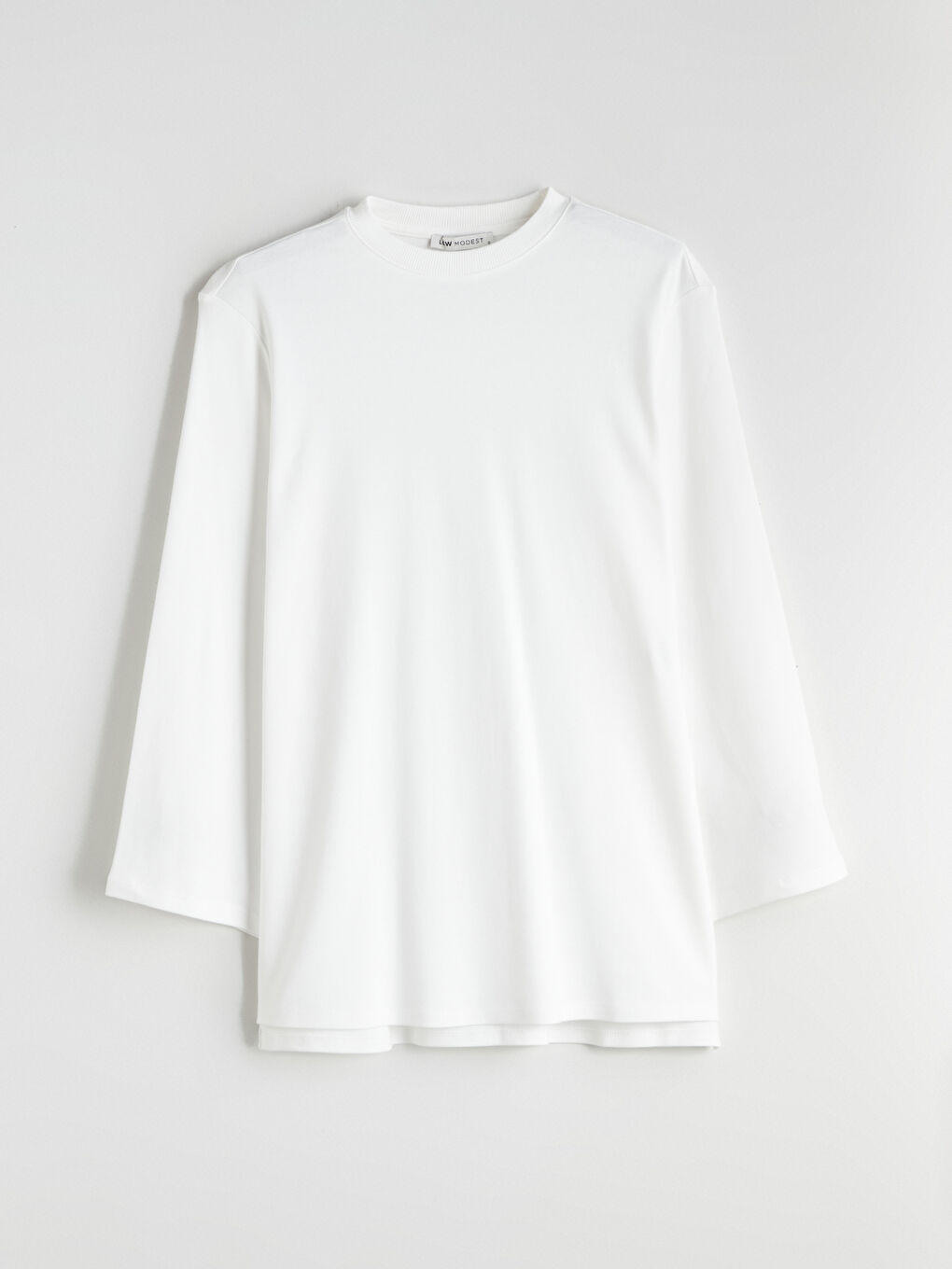 Ekru Bisiklet Yaka Oversize Kadın Tunik-4