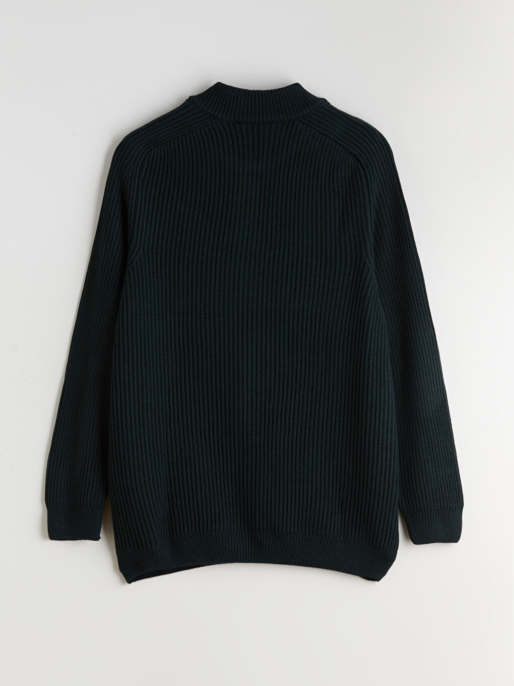 Yeşil Büyük Beden Dik Yaka Erkek Triko Kazak-5