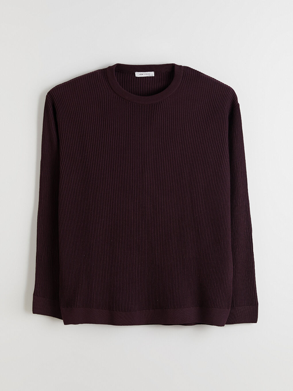 Ерлерге арналған трикотаж ұзын жеңді дөңгелек жағалы жемпір-4