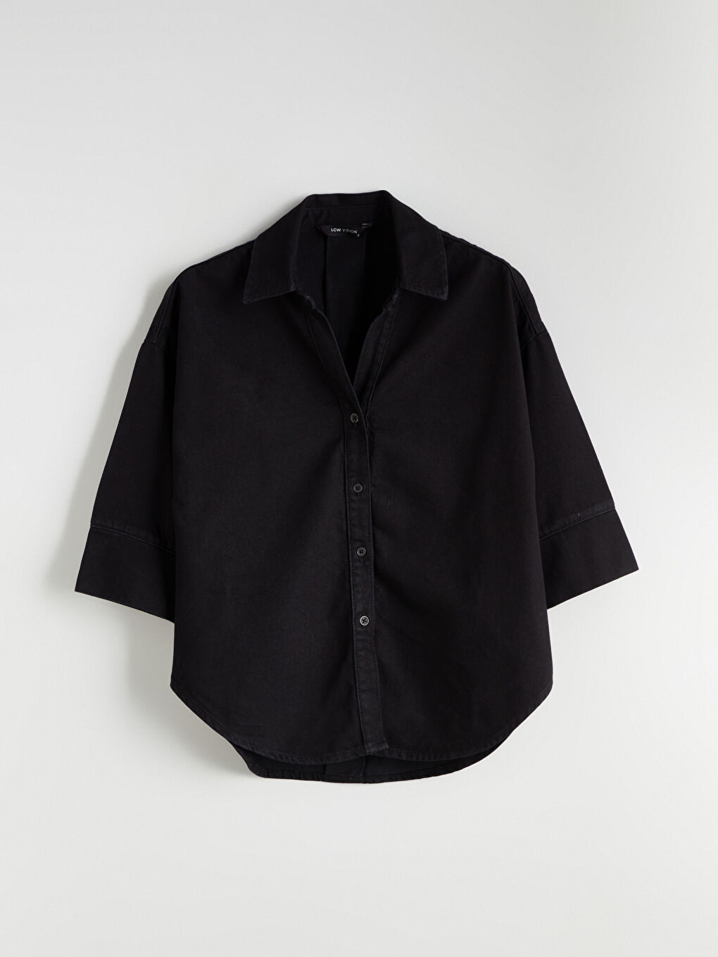 Siyah Kadın Jean Gömlek-4