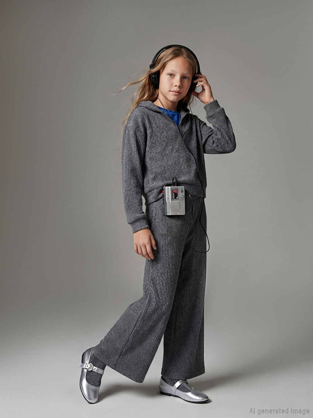Hooded Girls' Sweatshirt and Sweatpants