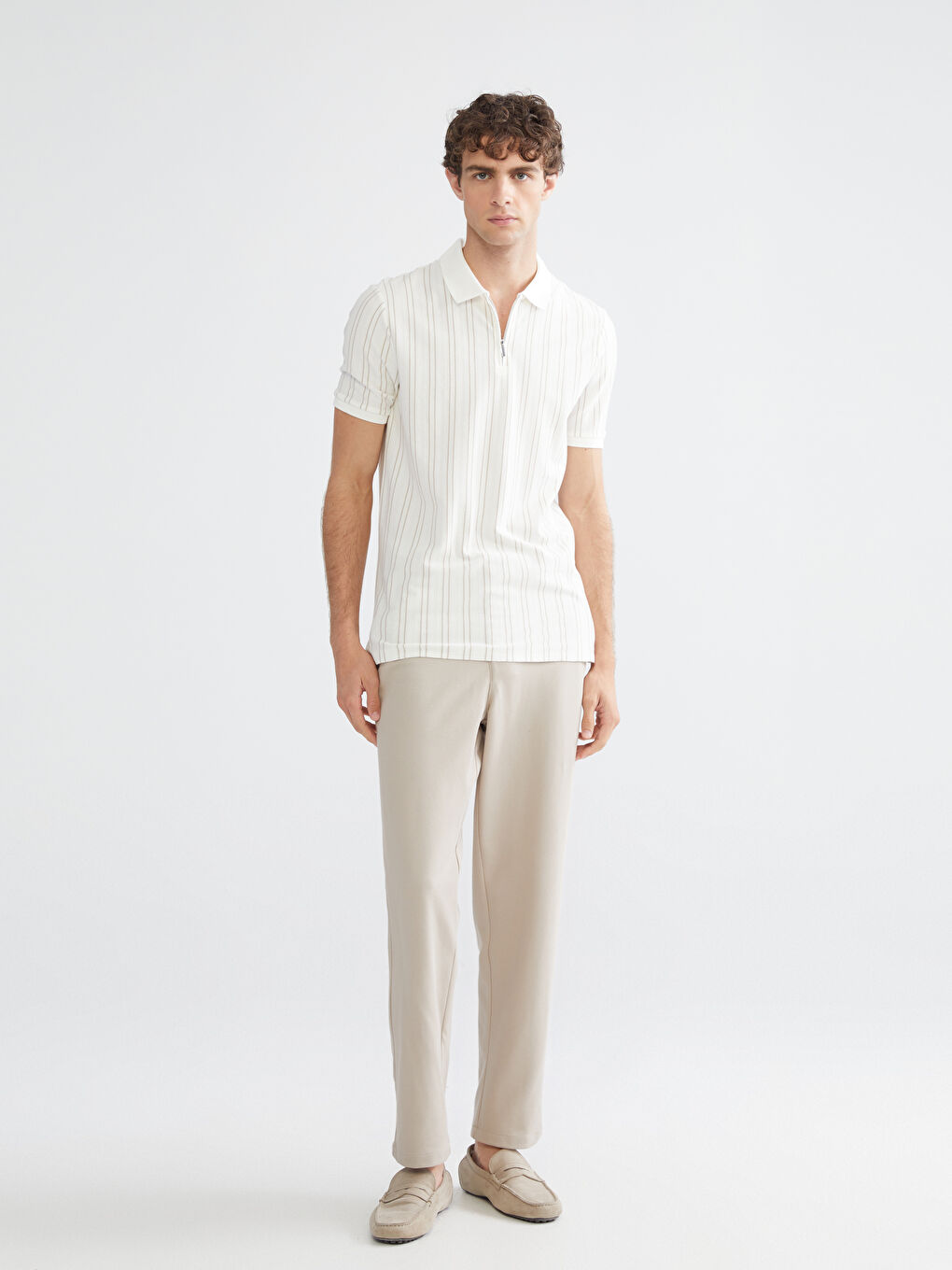 Polo Neck Striped Jersey Men's T-Shirt-1