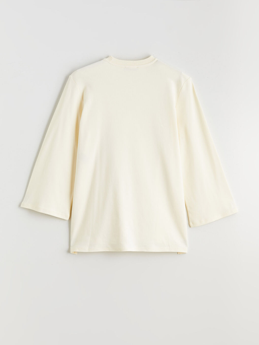 Bej Çiçekli Oversize Kadın Sweatshirt Tunik-5