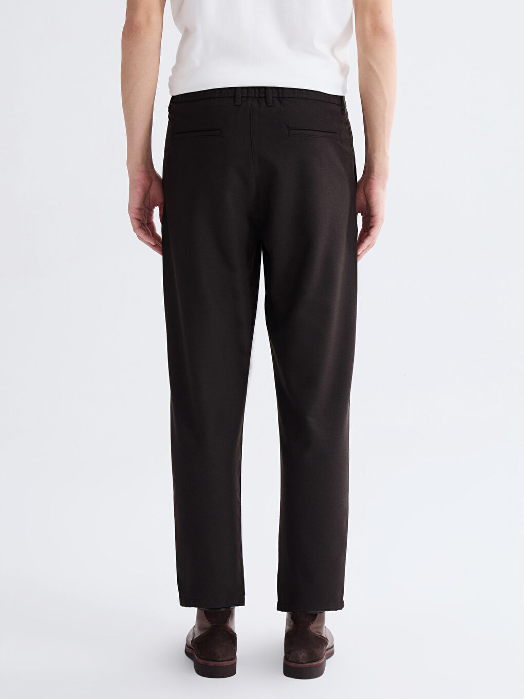 Kahverengi Standart Kalıp Erkek Pantolon-5