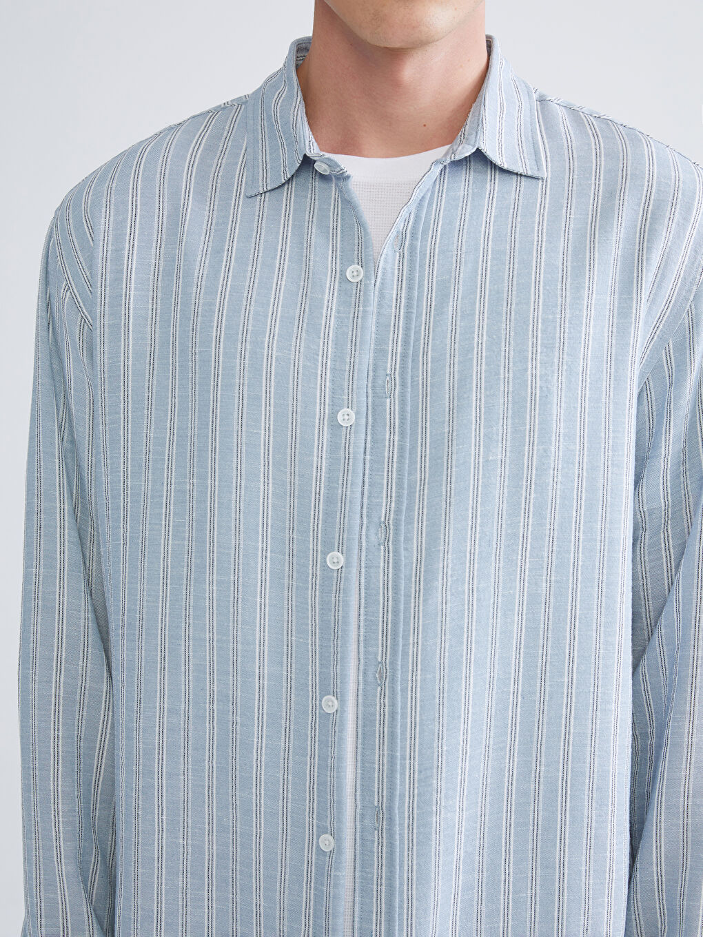 Mavi Regular Fit Çizgili Erkek Gömlek-2