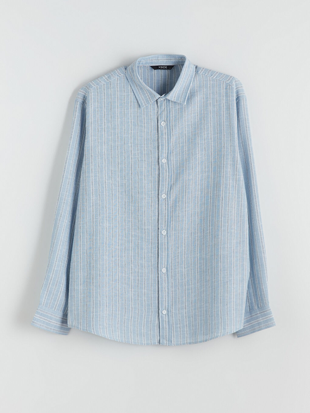 Mavi Regular Fit Çizgili Erkek Gömlek-4